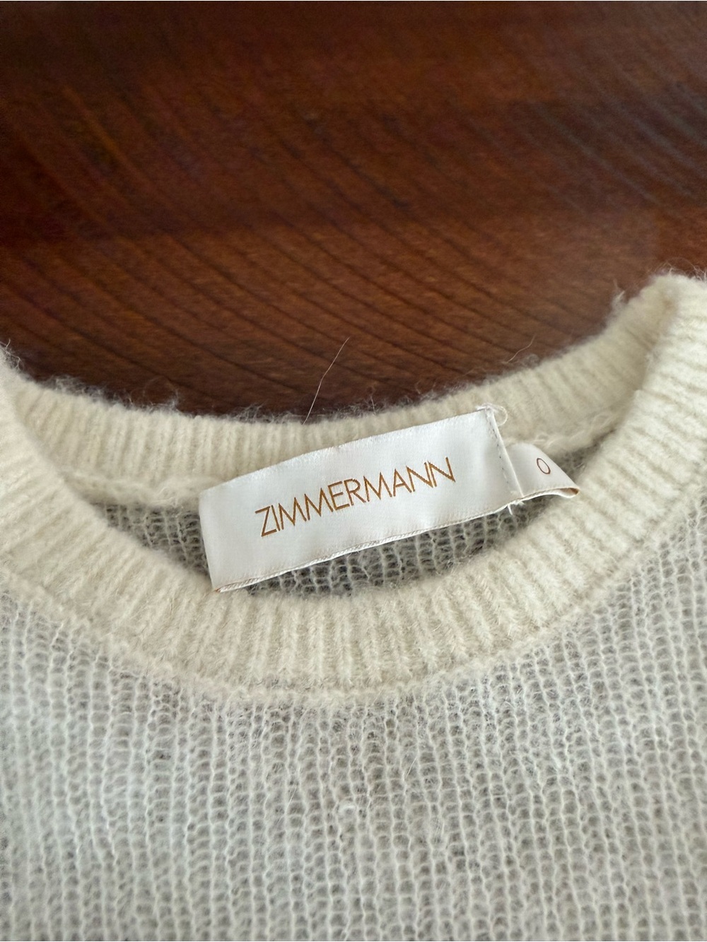 Zimmermann Soft Cream Mohair-Blend Crewneck Sweater